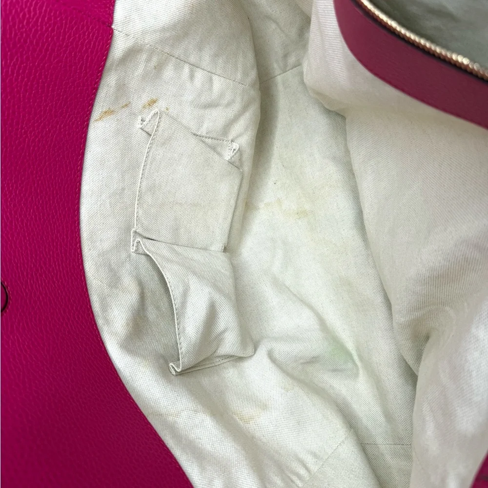 Gucci authentic pink leather large Swing tote bag beige lining